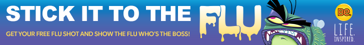 Stick it to the flu. Get your free flu shot and show the flu who's the boss